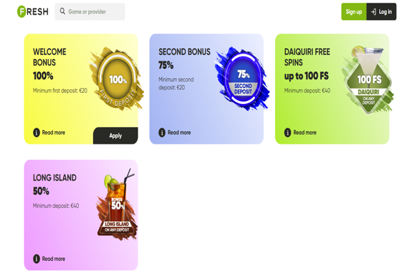 fresh casino bonus