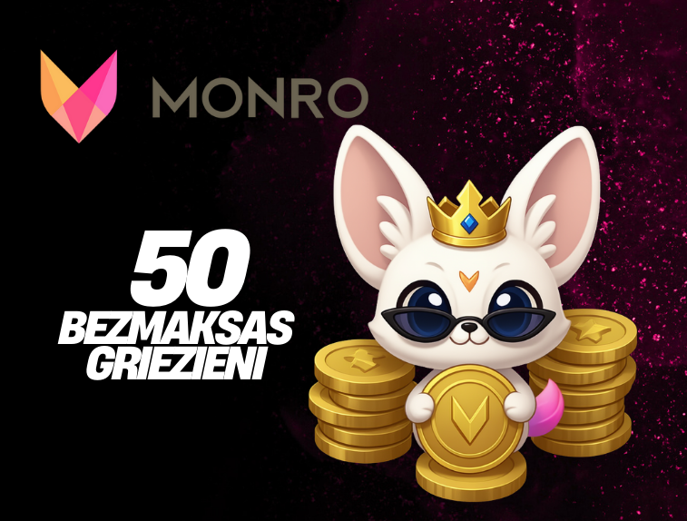 MONRO KAZINO BEZ DEPOZĪTA 50 BEZMAKSAS GRIEZIENI!